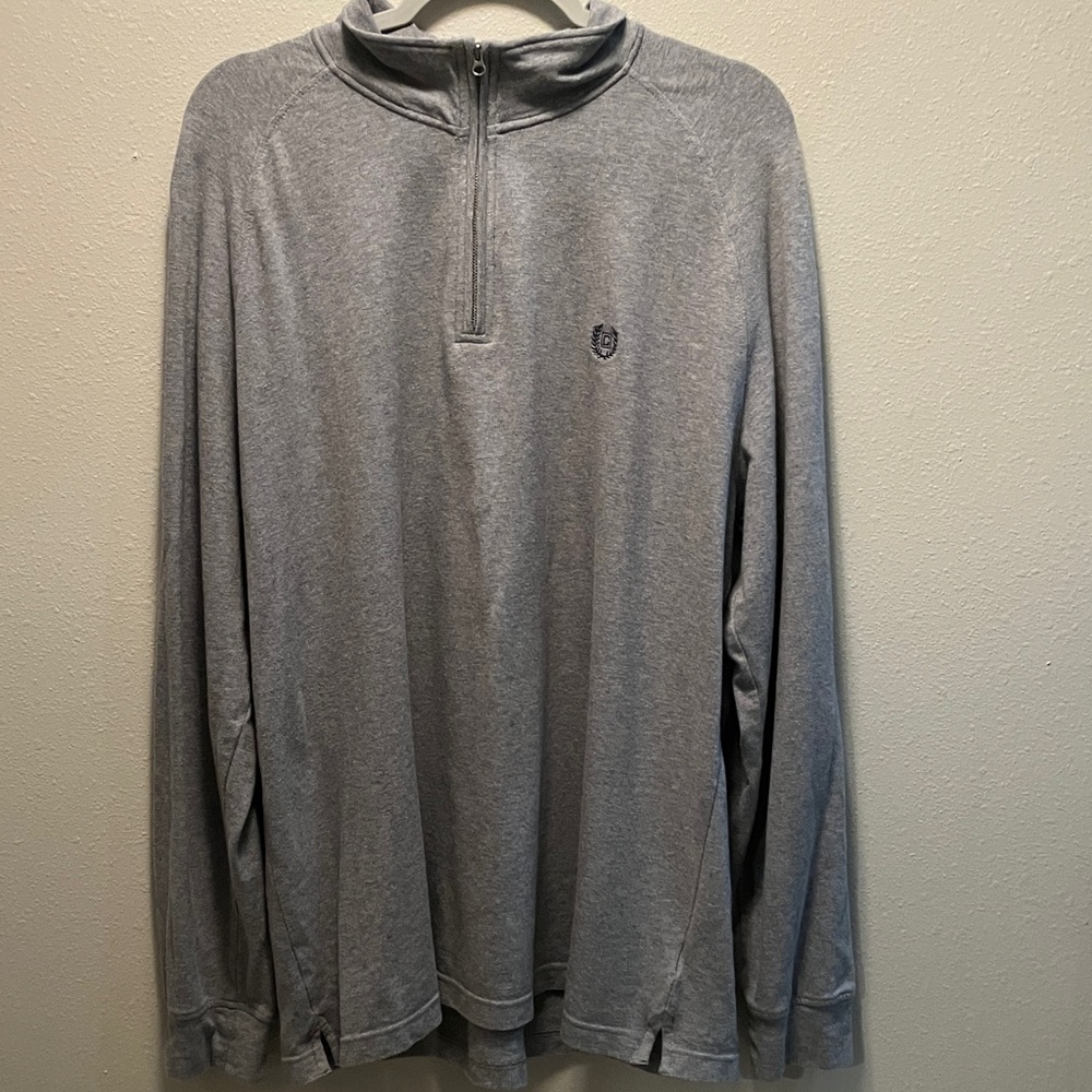 Chaps Men's Gray Quarter Zip-Up Long Sleeve Shirt Size XL